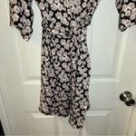 Flora Nikrooz  Black/Pink Floral Tie Waist Robe size Small Photo 6