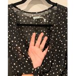 Urban Outfitters KIMCHI BLUE Tie Front Crop Polka Dots Black Top Blouse Photo 3