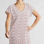 Title Nine  Hiolani V Neck T-Shirt Dress with Pockets in‎ Painted Stripe Medium Photo 0