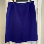 Evan Picone  Suit Size 16P Bright Blue A Line Midi Skirt Back Slit Zip Lined Photo 5