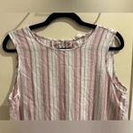 BeachLunchLounge Size Large White and Red Stripe Loose Fit Tank Photo 3