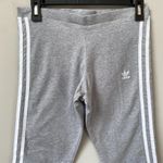 Adidas  Women's Medium Classic 3 Stripes Gray Gym Jogging Tight Leggings CY4761 Photo 5