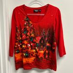 Onque Casuals Red Holiday Long Sleeve Tee Size L Photo 0
