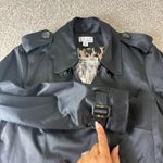 Joan Rivers NWT Joan Rivers Black Trench Coat Belted Double Breasted Womens Size S Chic Photo 1