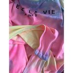 SheIn C'est La Vie Sorbet Rainbow Tie Dye Verbiage Bodysuit Tank Top Size XL Photo 6