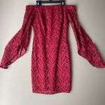Bebe  sz 8 off shoulder wine burgundy floral  bell sleeve mini cocktail‎ dress Photo 0