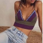 Free People NEW Another Weekend Longline Bralette Crochet Knit Bra Purple XS Photo 0