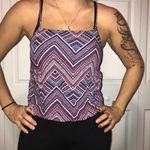 H&M Divided Aztec Patterned Blue, Pink and Purple Crop Top Tank Top Size 2 Photo 0