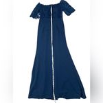 Azazie Jette dark navy off the shoulder Mermaid mother of the bride dress Photo 5