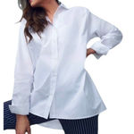 Jessica London  Size 28 White Over Size Button Up Blouse Photo 0