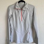 Lululemon  Race With Grace 1/2 Zip II Wee Stripe White Silver Spoon Photo 0