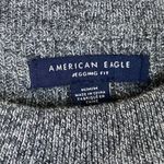 American Eagle Grey & Tan Striped Knit Crewneck Jegging Fit Sweater Size M Photo 2