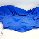 Trina Turk Bikini TOP ONLY Getaway Solids Swim Knit in Blue Sz 6 NWT Ruffled Photo 4