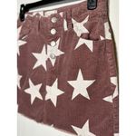 Altar'd State ALTAR’D STATE Red White Star Corduroy Mini Skirt Raw Hem Western Boho Size Small Photo 1