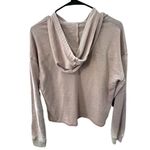 Hippie Rose Stripped Long Sleeve Extended Cropped Hoodie Photo 2