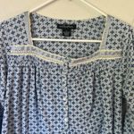 Earth Angels  Cottage Core Blue and White Polyester Nightgown, size small 🗝️ Photo 2