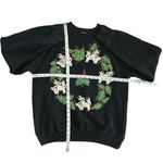 Vintage 90s reindeer holly leaves glitter puffy paint nostalgic sweatshirt XL Photo 6