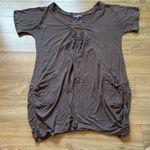Vivienne Tam  brown long blouse with pockets size medium Photo 0