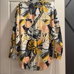 Calia Womens Palm Print Button Down Cover up Linen Shirt Size Large NWT Photo 5