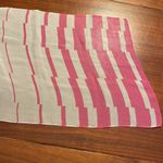 What Goes Around Comes Around 100% Silk Pink and White Stripe Design Scarf 13 x 60 Photo 2