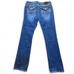 Miss Me  Jeans Womens Size 28 Boot Cut Low Rise Dark Wash Bling Western Cowgirl Photo 2
