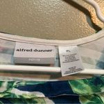 Alfred Dunner Blouse White Blue Green Tropical Floral Tiered LP Photo 7