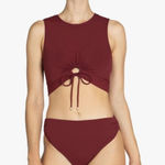Robin Piccone NWT  Aubrey Tank Bikini Top in Ancho sz Medium $104‎ Photo 0
