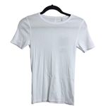 Everlane NWT  White Ribbed Short Sleeve Crew Neck Fitted T-Shirt S Photo 0