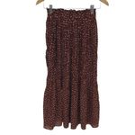 Exlura Women's High Waist Elastic Polka Dot Pleated Midi Tiered Skirt Brown Sma Photo 2
