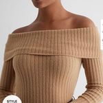EXPRESS ribbed off the shoulder Sweater Photo 0