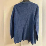 J.Jill navy blue speckled angora rabbit hair sweater cardigan. Large Photo 4