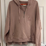American Eagle  Women's Mauve Pink Oversized Quarter Zip Photo 0