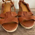 Franco Sarto  Crispin Wedge Brown Leather Sandals Shoes Women’s Size 7.5 Photo 4