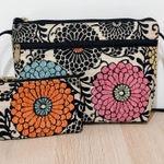 Danny K. Beverly Hills Tapestry Floral Print Adjustable Strap Crossbody Bag Black Photo 0