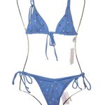 l*space L* Blue Beaded Bikini Swimsuit Set Brittany Top Lennox Bottom in XS NWT Photo 3