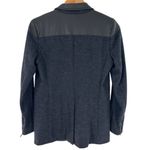 Club Monaco Charcoal and Black Wool/Vegan Leather Blazer Size 8 Photo 2