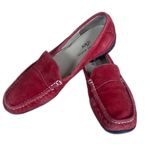 Anne Klein Iflex Red Leather Suede Classic Slip On Loafer Womens Size 7 Photo 0