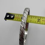 Monet Vintage Signed - Silver Tone Bangle Bracelet Etched Stripes Photo 10