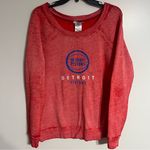 Nba Women’s  Detroit Pistons Boat Neck Sweatshirt Size Large Red Basketball Photo 0