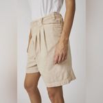Free People Say So Pleated Cotton Trouser Shorts in Pebble Photo 2