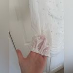 Lulus NWT Lulu’s Admirably Divine White Mesh Pearl Long Sleeve Mini Dress Size Small Photo 5