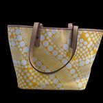 Kate Landry  Women’s Tote Bag 12X6X13.5 Yellow & White‎ Photo 1