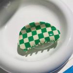 Y2K Aesthetic Checkerboard Geometric Acetate Hair Claw Photo 0
