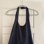 ZARA Women’s  Navy Halter Wide Leg Open Back Tailored Fit Jumpsuit Size Small Photo 1