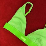 SKIMS  cotton rib plunge bralette in neon green size L Photo 2