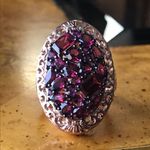 Natural Rhodolite Garnet Sterling Silver Cocktail Ring Size 7 Pink Photo 9