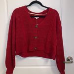 True Craft Red Cropped Sweater Photo 0