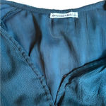 Abercrombie & Fitch Dark Green Long Sleeve Smocked Waist Top Size Small V Neck Photo 4