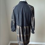 Chic Black and Brown Mini Dress with Plaid Design Size M Photo 5