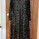 Staples 3D Polkadot Circle Black Faux Leather Disc Sheer Illusion Dress Photo 0